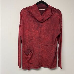 Soft Surroundings Crimson Cowl Neck Sweatshirt